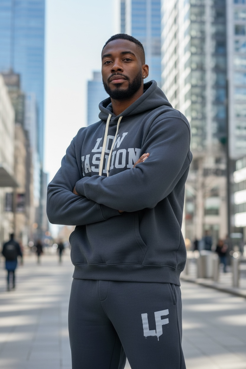 Low Fashion Charcoal Blue Heavyweight Sweatsuit