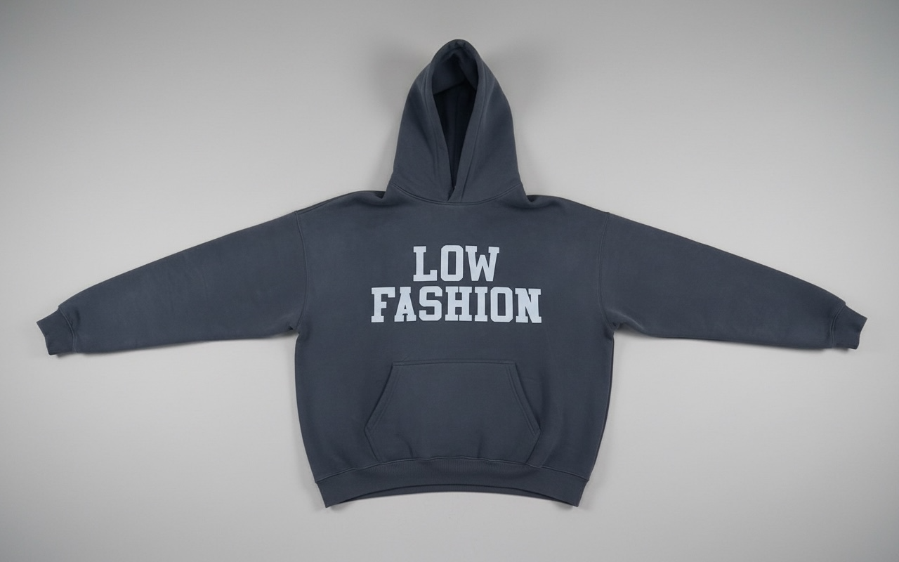 Charcoal blue “Low Fashion” hoodie
