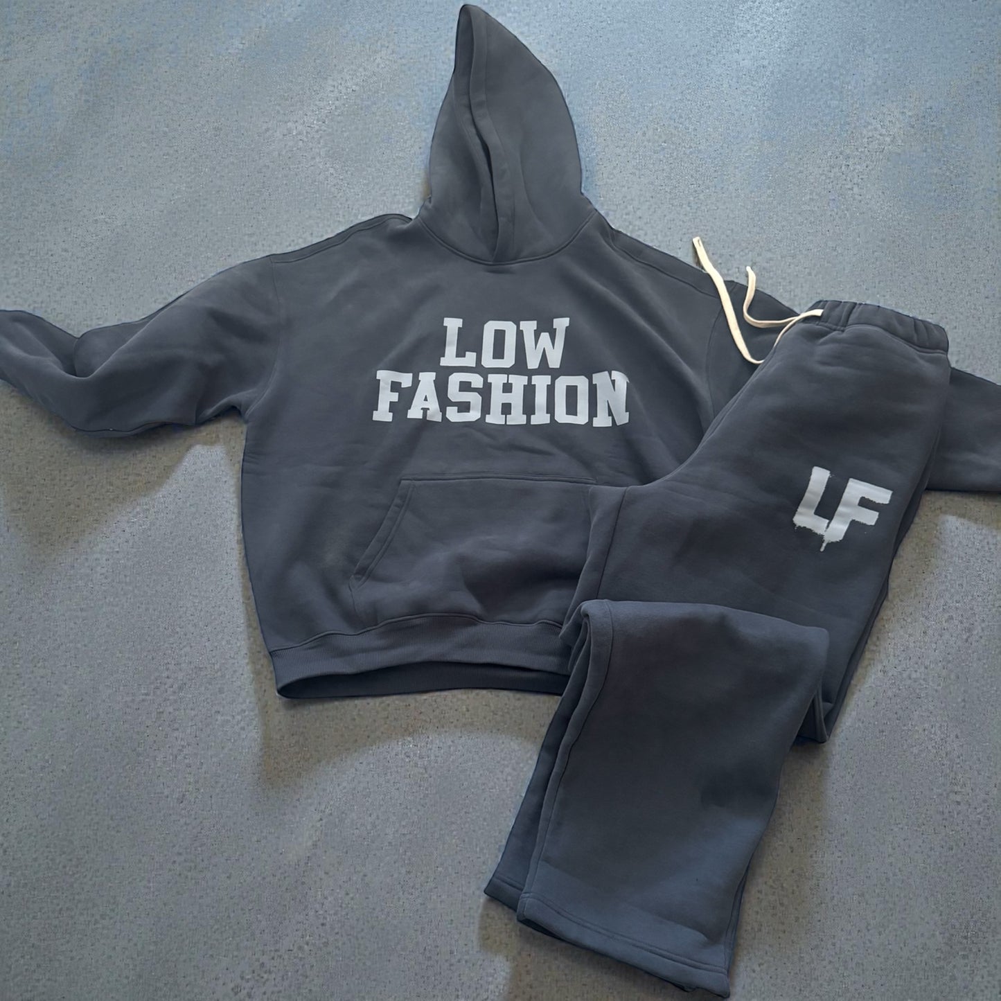 Low Fashion Charcoal Blue Heavyweight Sweatsuit