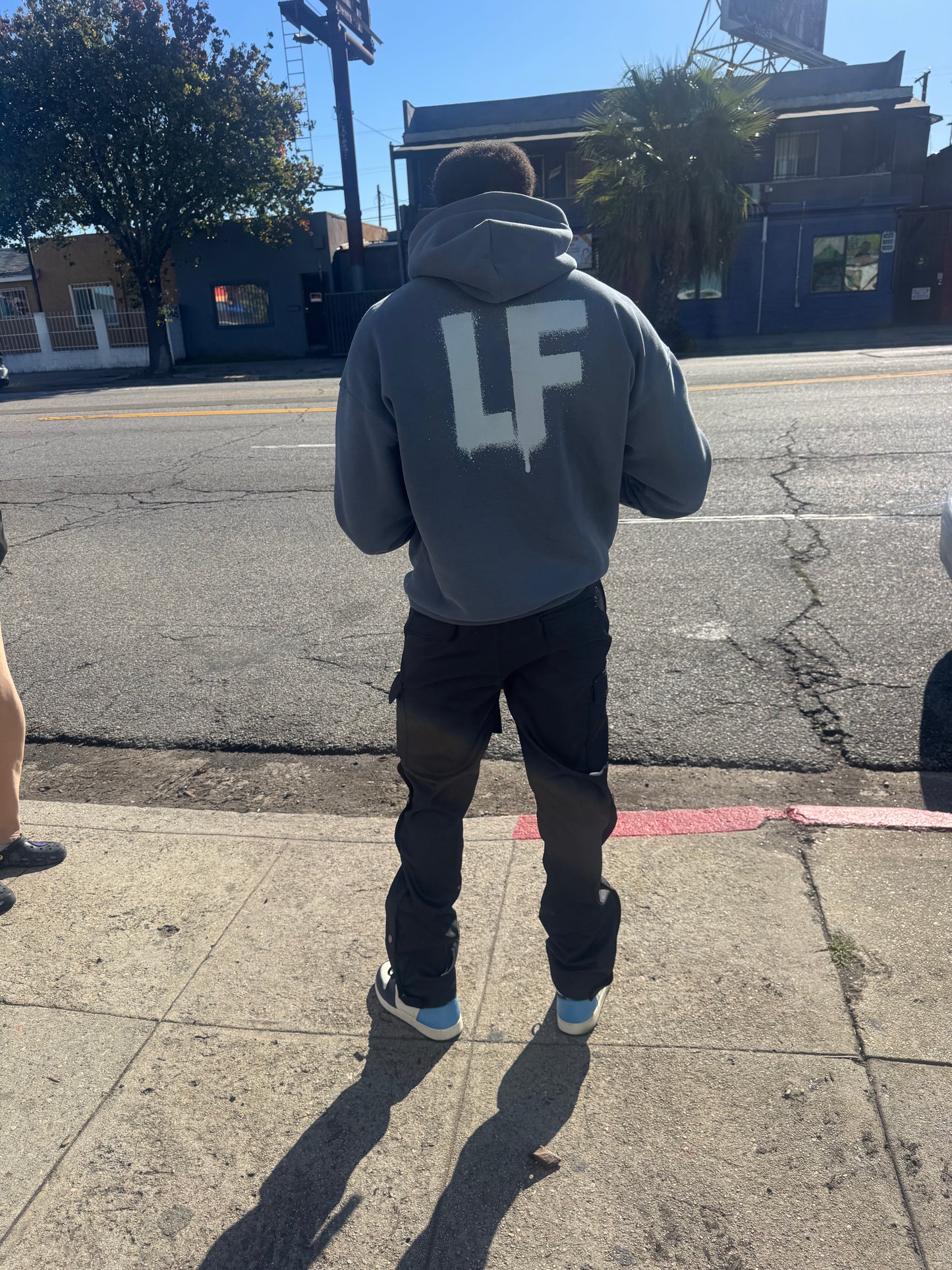 Charcoal blue “Low Fashion” hoodie